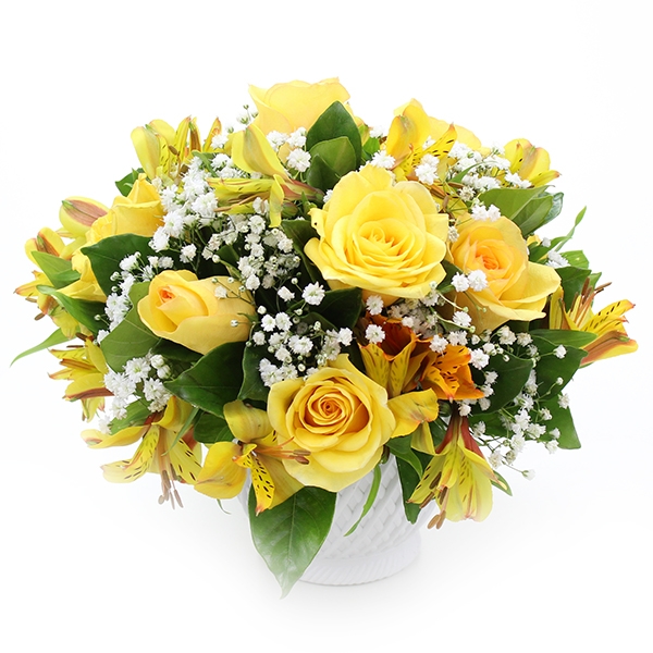 Rosas Amarelas Com Astromélias Amarelas
