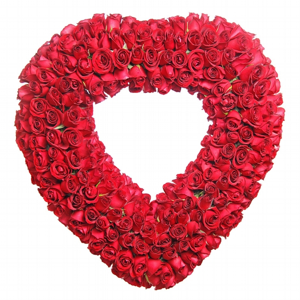 Digníssima Coroa Meu Coração Com 200 Rosas Importadas - Lindas Rosas Vermelhas
