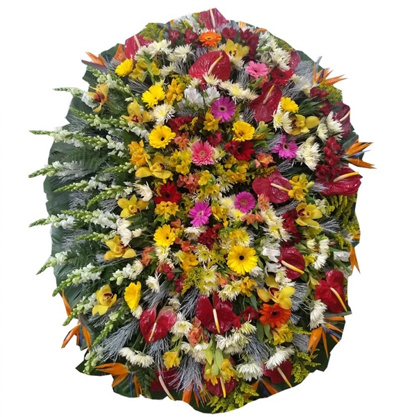 Coroa De Flores Dupla Luxo Colorida