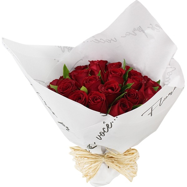 Rosas Importadas Colombianas Fechadas Com 20 unidades Papel Kraft Branco