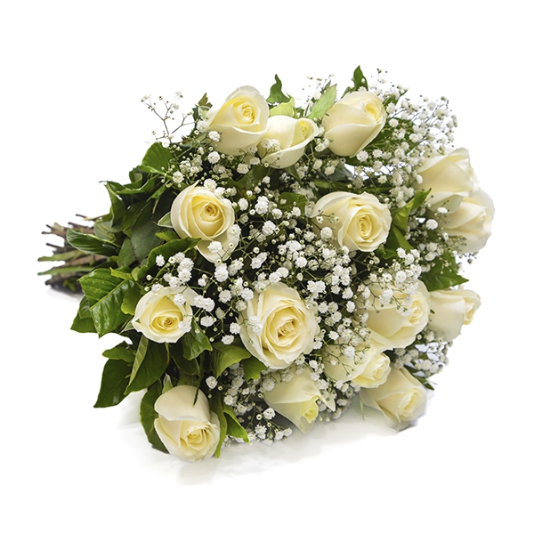 Buquê com 10 Rosas Brancas Premium