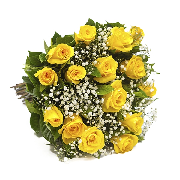Buquê com 10 Rosas Amarelas Premium