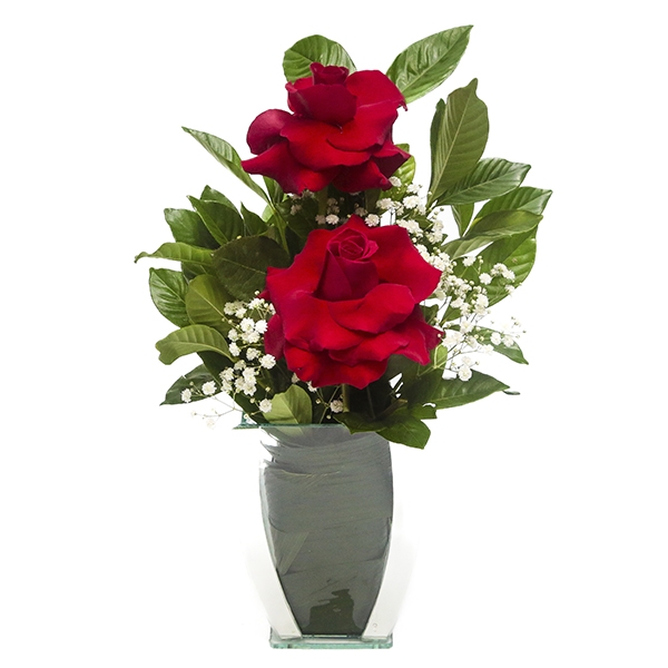 Arranjo com 2 rosas colombianas