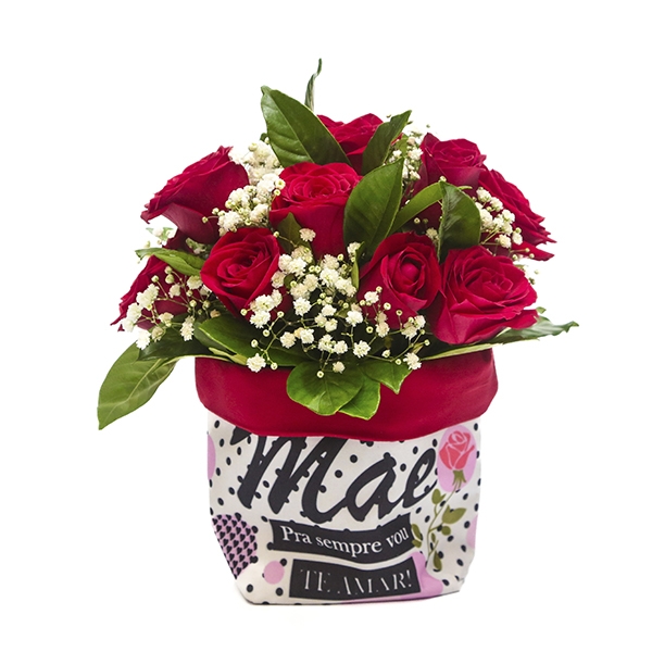 Bag de rosas vermelhas- Mãe pra sempre vou te amar