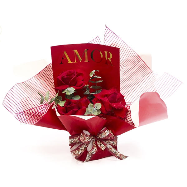 Magnifico Arranjo com 3 Rosas colombianas (vermelho)