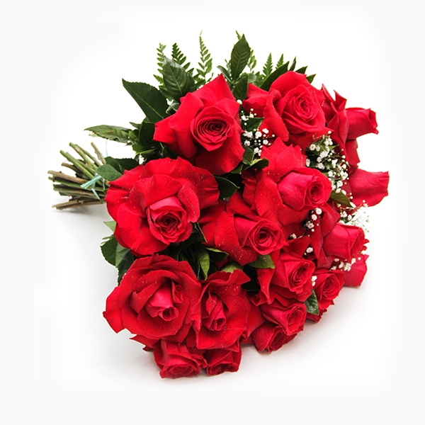 Buque De Rosas Importadas Abertas No Celofane Com 24 Unidades