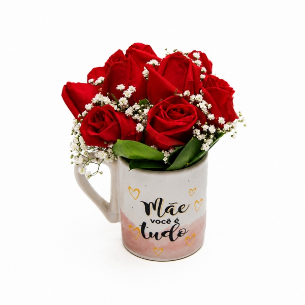 Flores na Caneca- Mãe Você é tudo