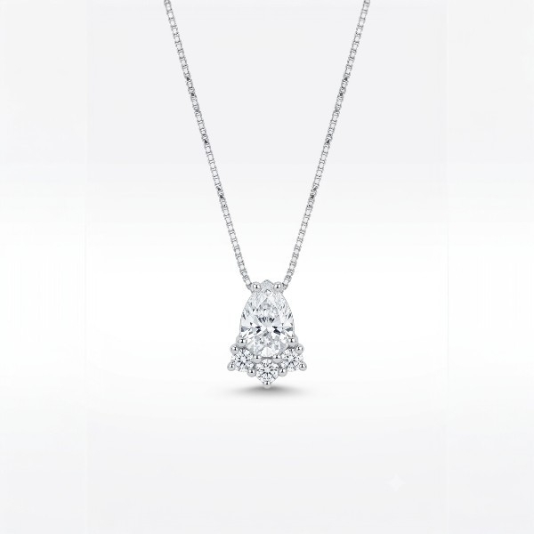 Colar de Prata Gota Cristal com Zircônia