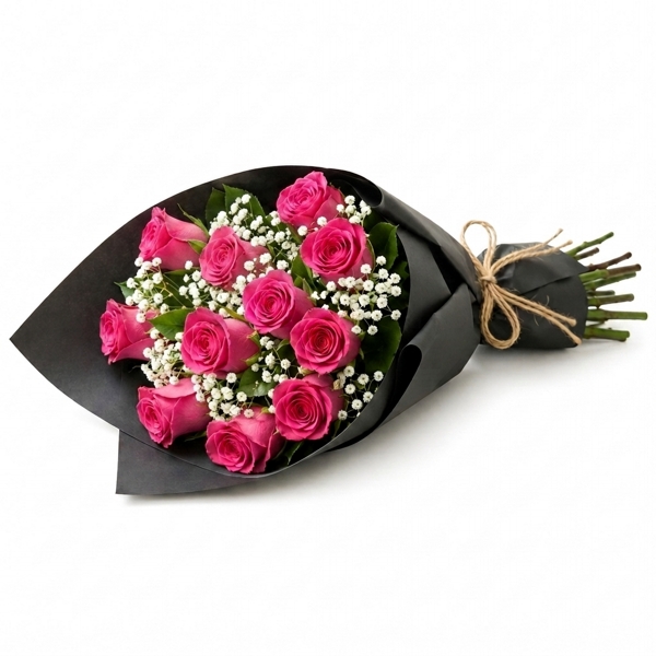 Buquê Sofisticado de Rosas Pink