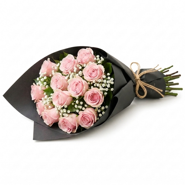 Buquê Sofisticado de Rosas Cor de Rosa