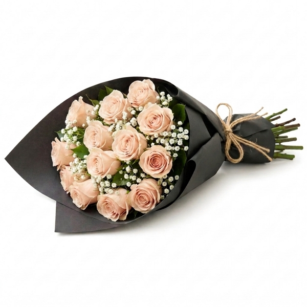 Buquê Sofisticado de Rosas Champanhe
