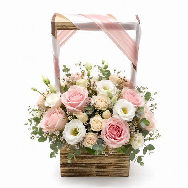 Arranjo Mix de Flores na Cestinha