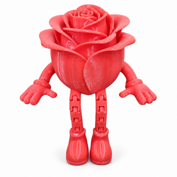 Rosa Decorativa Articulada Vermelha