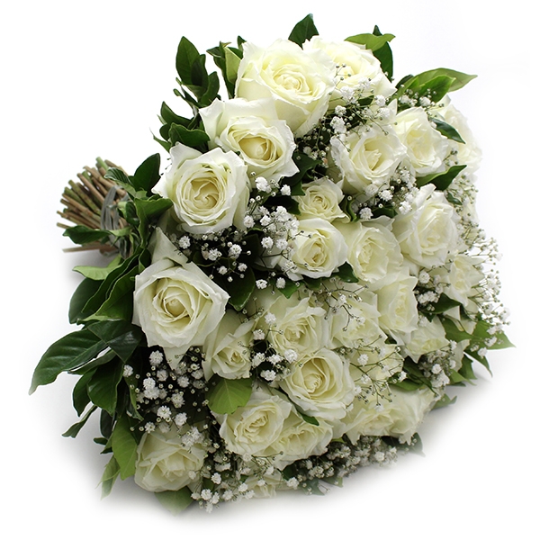 Buquê de Rosas Brancas com 15 Unidades