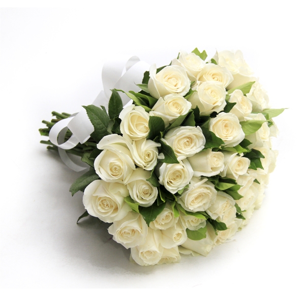 Buquê de Rosas Brancas Com 30 Unidades