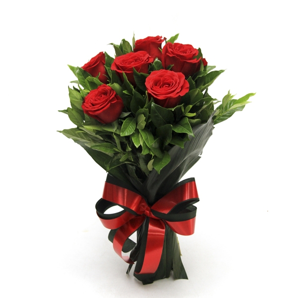 Buque de Rosas Importadas Colombianas Fechadas Com 6 unidades