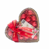 Coraçăo Chocolate com Kit Brinco e Colar